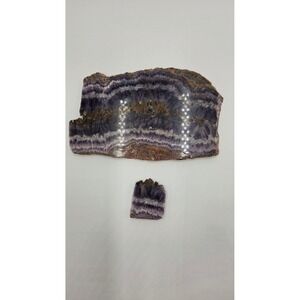 Chevron‎ Amethyst Polished Slab Slice – Purple Banded Quartz Decor Specimen